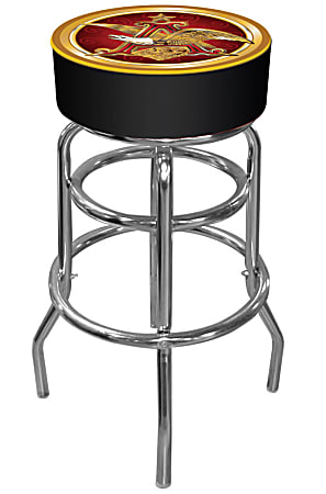 Budweiser® A & Eagle Padded Swivel Bar Stool, Gold/Chrome