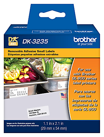 Brother® Paper Labels, Rectangle, 1 1/8" x 2 1/8", White, Roll Of 800