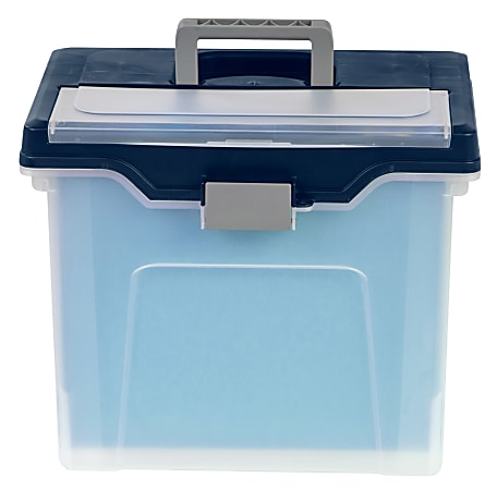 Office Depot Brand Mobile File Box Large Letter Size 11 58 H x 13 136 W x  10 D ClearBlue - Office Depot