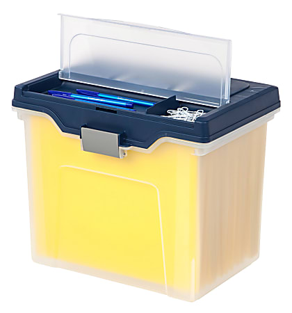 Office Depot Brand Mobile File Box Large Letter Size 11 58 H x 13 136 W x  10 D ClearBlue - Office Depot