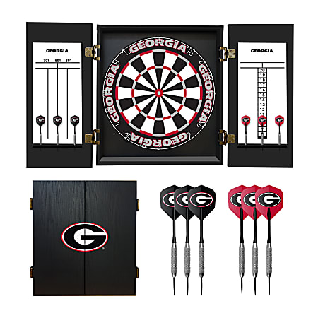 Imperial NCAA Fan's Choice Dartboard Set, 21-1/2”H x 19-3/4”W x 3-1/2”D, University Of Georgia