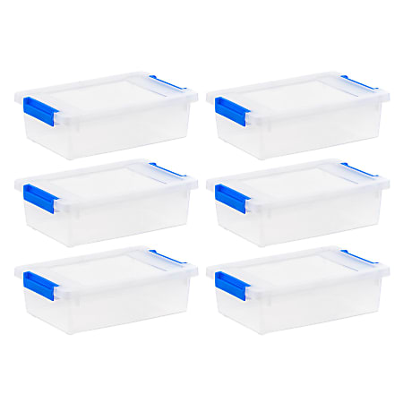 IRIS Plastic Storage Bins with Lids, 2.4-Quart, Clear, Total Qty 6