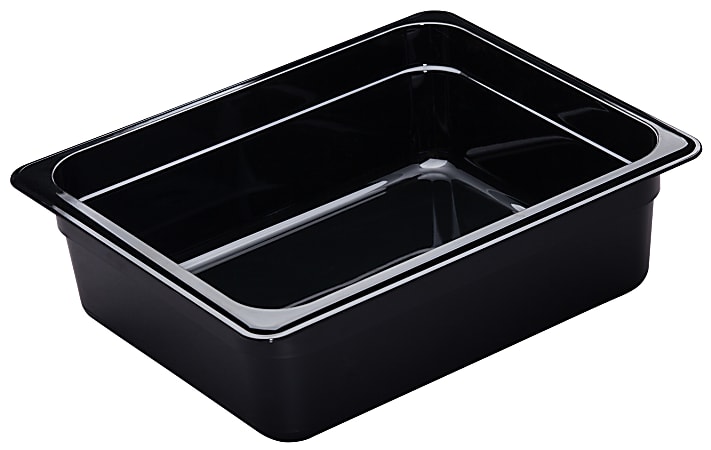 Cambro H-Pan High-Heat GN 1/2 Food Pans, 4"H x 10-7/16"W x 12-3/4"D, Black, Pack Of 6 Pans