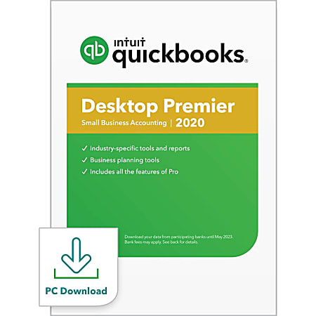 Intuit® QuickBooks® Desktop Premier 2020, 1 User, 1-Year Subscription, Windows®, Download