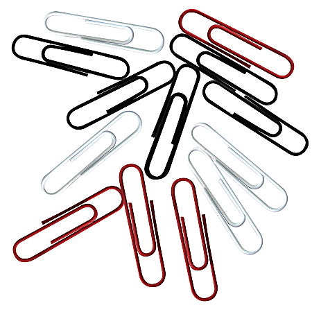 Office Depot® Brand Vinyl Paper Clips, Pack Of 200, Jumbo, Assorted Colors