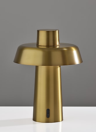 Adesso ADS360 Pirlo LED Cordless Table Lamp, Antique Brass