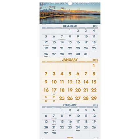 AT-A-GLANCE® Scenic 14-Month Wall Calendar, 12" x 27", December 2021 To January 2023, DMW50328