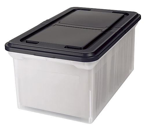 Office Depot Brand Stackable File Tote Box Letter Size 10 710 H x 22 45 D x  13 710 W ClearBlack - Office Depot