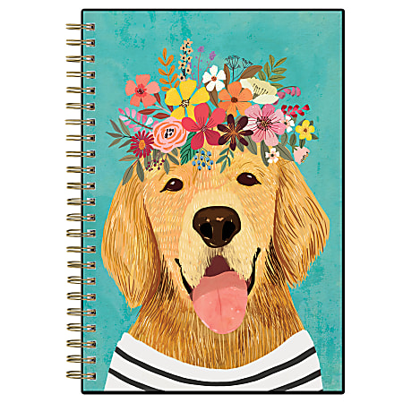 Blue Sky™ Mia Charro Weekly/Monthly Planner, 5" x 8", Golden Retriever, January To December 2022, 133709