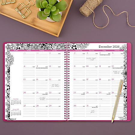 Cambridge FloraDoodle 2026 Weekly Monthly Appointment Book Planner