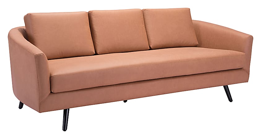 Zuo Modern Divinity Sofa, Polyurethane, 30-3/4"H x 79-1/2"W x 33-15/16"D, Brown