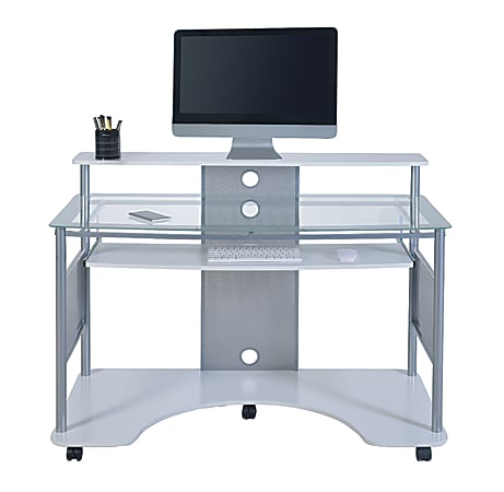 Z Line Designs Mobile Workstation Desk White - Office Depot