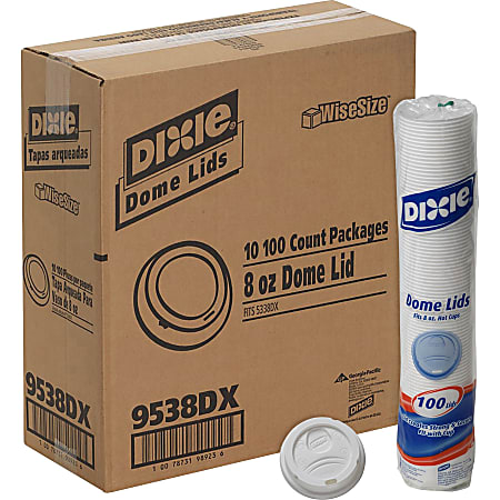 Dixie® PerfecTouch® Hot Cup Lids For 8 Oz. Cups, White, Box Of 1,000