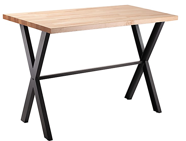 National Public Seating Collaborator Table, 42"H x 30"W x 72"D, Butcherblock Top