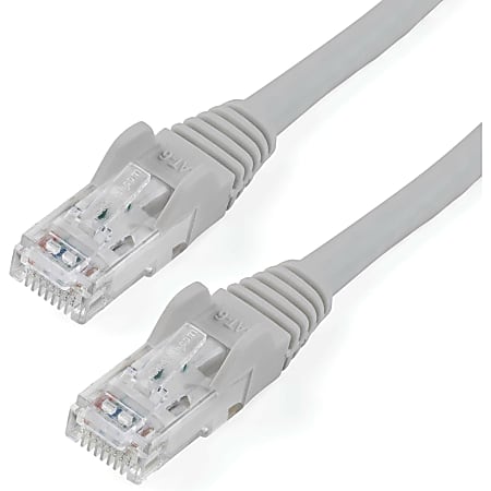 StarTech.com 14ft Gray Cat6 Patch Cable with Snagless RJ45 Connectors - Cat6 Ethernet Cable - 14 ft Cat6 UTP Cable - First End: 1 x RJ-45 Male Network - Second End: 1 x RJ-45 Male Network - Patch Cable - Gold Plated Connector - 24 AWG - Gray