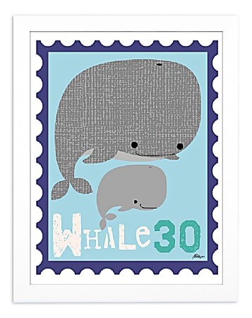 Timeless Frames® Children’s Framed Art, 10” x 8”, Whale Animal Stamp