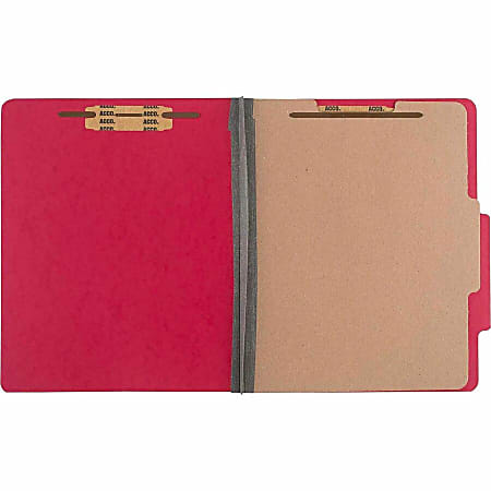 ACCO ColorLife PRESSTEX 4 Part Classification Folders Letter Red Box of ...
