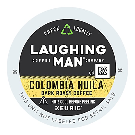 Laughing Man Single-Serve Coffee K-Cup® Pods, Dark Roast, Columbia Huila, Carton Of 22