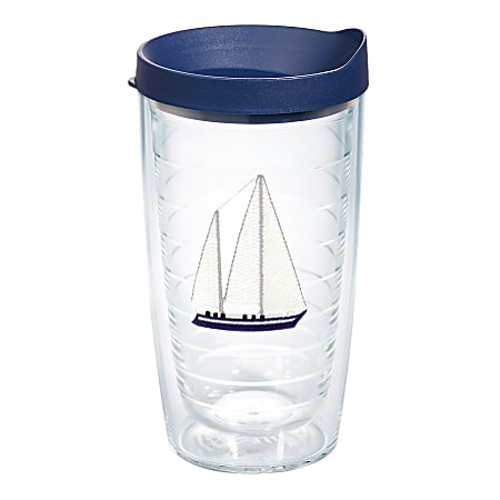Tervis Sailboat Tumbler With Lid, 16 Oz, Blue/Clear