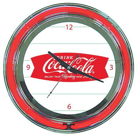 Coca Cola® Neon Clock, Refreshing Feeling, 14"H x 14"W x 3"D, Red
