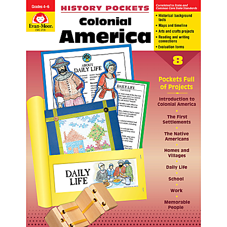 Evan-Moor® History Pockets, Colonial America, Grades 4-6
