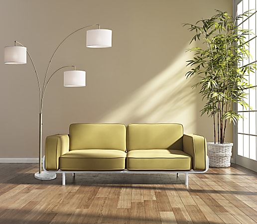 Adesso Bowery 3 Arm Arc Floor Lamp 83 H Off White ShadeWhite Base