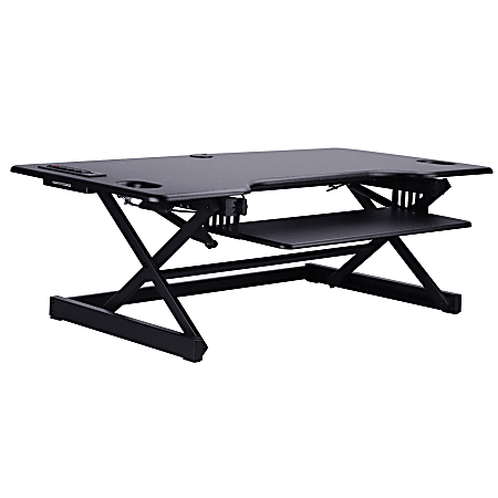 Rocelco Sit/Stand Desk Riser, 20"H x 45-8/10"W x 23-8/10"D, Black