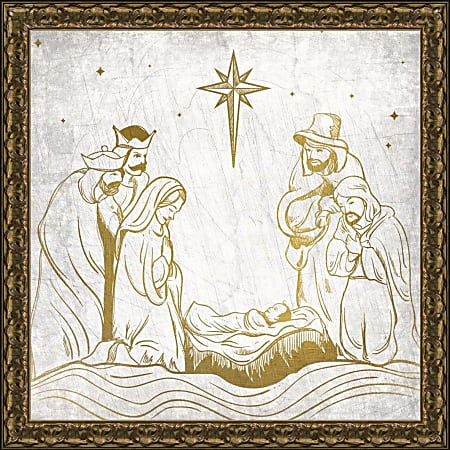Timeless Frames® Holiday Art, 12” x 12”, Nativity Gold