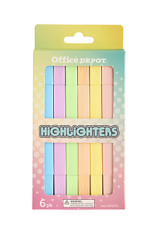 Office Depot® Brand Fun Highlighters, Assorted Colors, Pack Of 6