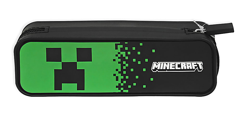 Innovative Designs Licensed Silicone Pencil Case, 2-1/2"H x 8"W x 2"D, Minecraft