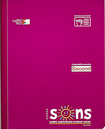 SONS System Second Notebooks, 9-3/4" x 7-1/2", 1 Subject, Primary Rule, 200 Sheets, Violet