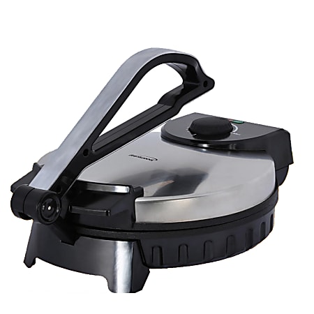 Brentwood Roti/Flatbread/Tortilla Maker, 6"H x 13"W x 14"D, Silver