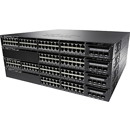 Cisco Catalyst 3650-48F Ethernet Switch - 48 Ports - Manageable - Gigabit Ethernet - 10/100/1000Base-T, 1000Base-X - Refurbished - 2 Layer Supported - Power Supply - Twisted Pair, Optical Fiber