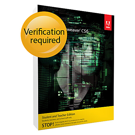 Adobe Dreamweaver CS6 - Student & Teacher Edition (MAC), Download Version