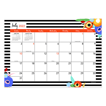 TF Publishing Medium Desk Blotter Calendar, 12" x 17", Stripe, July 2022 To June 2023