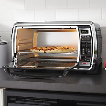 Oster Convection Toaster Oven With Broiler BlackStainless Steel Office Depot