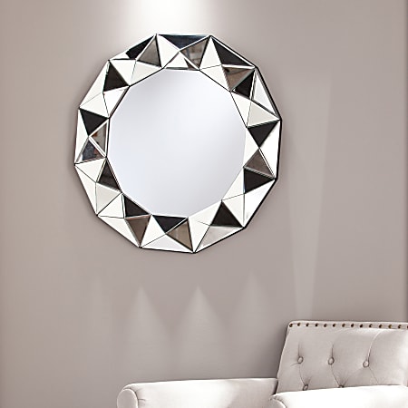 Southern Enterprises Tresen Round Decorative Mirror, 30 1/2"H x 30 1/2"W x 2"D, Black