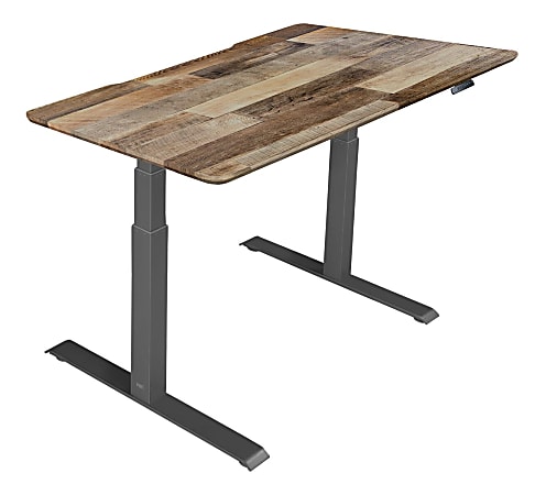Vari Electric 48&quot;W Standing Desk, Reclaimed Wood