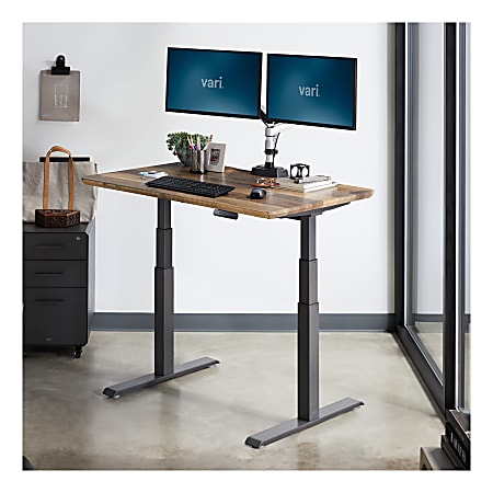 Vari Electric 48 W Standing Desk Reclaimed Wood Office Depot