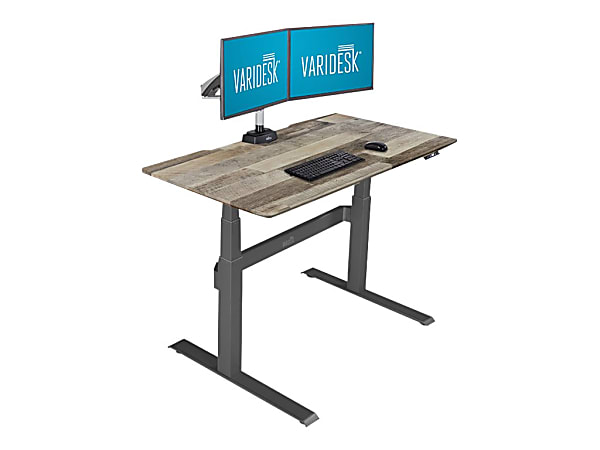 VARIDESK QuickPro - Table - Rectangular - Reclaimed Wood