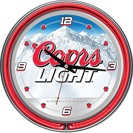 Trademark Global Coors Light Neon Clock, 14" Diameter, Red