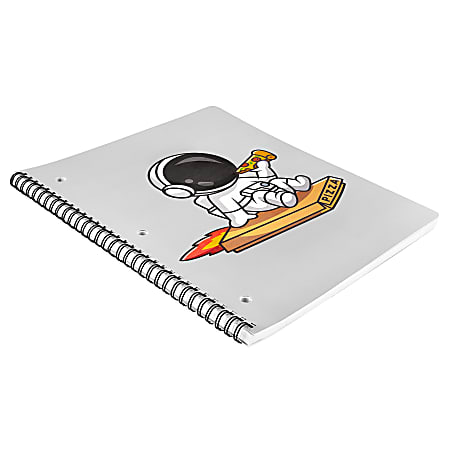 Eccolo Composition Spiral Notebook, 8-1/2” x 11-3/4”, 1 Subject, College Rule, 80 Sheets, Kitsch In Space