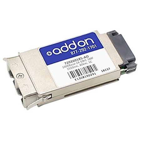 AddOn Avaya/Nortel 720260185 Compatible TAA Compliant 1000Base-ZX GBIC Transceiver (SMF, 1550nm, 80km, SC)