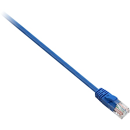 V7 Cat.5e Patch Cable - 11.81" Category 5e Network Cable for Modem, Router, Hub, Patch Panel, Network Device - First End: 1 x RJ-45 Male Network - Second End: 1 x RJ-45 Male Network - 1 Gbit/s - Patch Cable - Gold Plated Contact - 24 AWG - Blue
