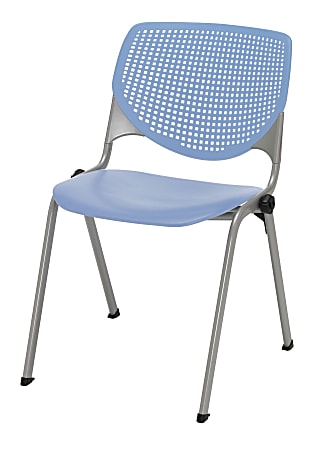 KFI Studios KOOL Stacking Chair, Peri Blue/Silver