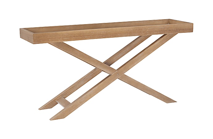 Powell Atticus X Base Console Table 30 34 H x 63 W x 17 D Natural