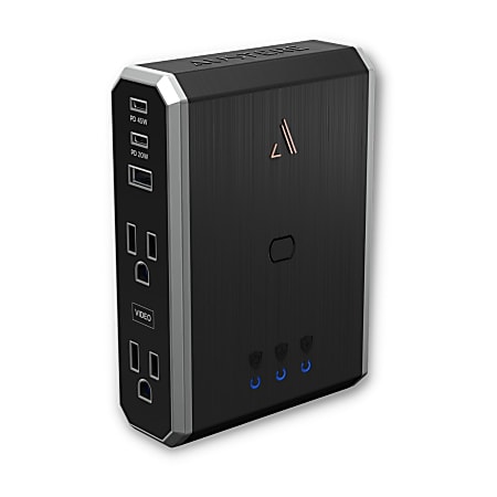 Austere VII Series 7S-PS4-US1 Power 4-Outlet With Omniport USB & 45W USB-C PD Port, Black/Blue