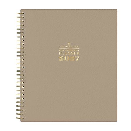 2027 Blue Sky Day Designer Oat Pebble Hybrid Work Planner, 8x10, Hybrid Work Layout, Safety Wirebound, Jan-Dec 2027, Qty 1