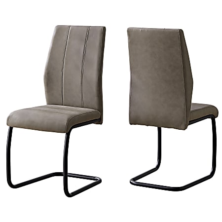 Monarch Specialties Sebastian Dining Chairs, Taupe/Black, Set Of