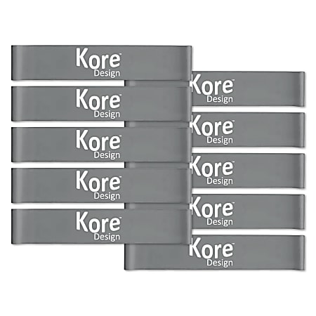 Kore Design™ Fidget Kick Bands, Silicone, 2" x 24", Gray, Pack Of 10 Bands
